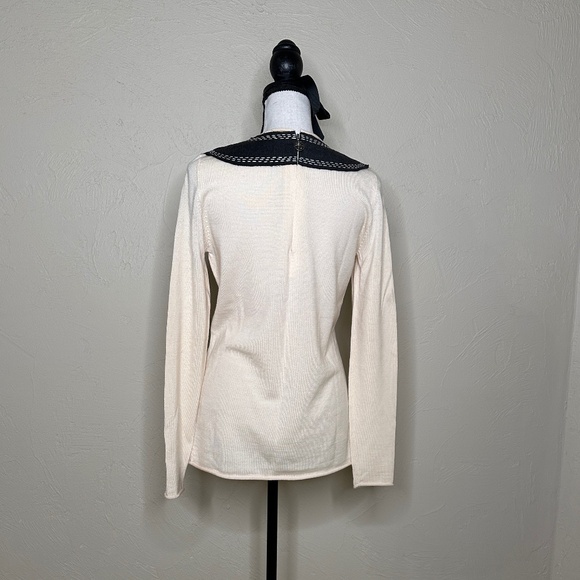 Tory Burch Embellished Ivory Sweater - Picture 4 of 11
